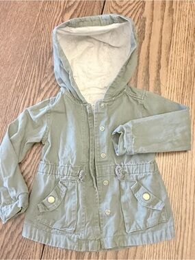 Aspen Rise Light Sage Green Hooded Lined Jacket Sz 24 months